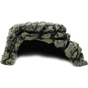 Cocoarm Fish Hiding Cave, Reptile Hideout Cave Aquarium Reptile Basking Hide Decorations for Gecko,Frogs,Fish, (M)