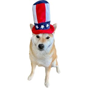 ComfyCamper Uncle Sam Hat Dog Costume Fourth of July Outfit Small Medium X-Large Patriotic Dogs USA Halloween, L