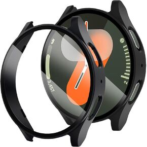 FULLIFE 2-Pack Compatible with Samsung Galaxy Watch 7 Screen Protector 40mm/44mm Accessories for Men Women, Durable Case with Tempered Glass HD Full Protective Cover for Galaxy Watch 7 Case