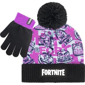 FORTNITE Boys Winter Beanie Hat and Snow Gloves for Boys 2 Piece Set