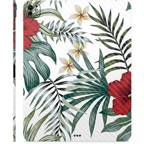 Carbon Fiber Skin Compatible with Apple iPad Pro 13 (M4) 2024 - Tropical Hibiscus - Premium 3M Vinyl Protective Decal Cover - Easy to Apply | Crafted in The USA by MightySkins