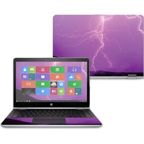 MightySkins Skin Compatible with HP Pavilion x360 15" (2017) - Purple Lightning | Protective, Durable, and Unique Vinyl Decal wrap Cover | Easy to Apply, Remove, and Change Styles | Made in The USA
