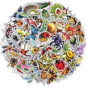 100 قطعة من ملصقات الحشرات - ملصقات الحشرات، ملصقات مقاومة للماء لزجاجات المياه والكمبيوتر المحمول وأمتعة الكمبيوتر وسجلات القصاصات والمراهقين والبالغين والبنات والأطفال وديكورات الحفلات المضحكة in Kuwait