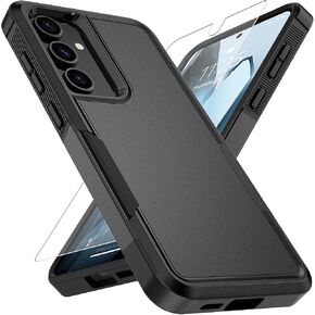 for Samsung Galaxy S24 FE Case with HD Screen Protector, 10 FT Military Grade Drop Protection, Anti-Slip Phone Case, Black