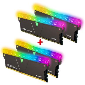 V-Color Prism Pro RGB DDR4 16GB(2x8GB+2xDummy) 3600MHz (PC4-28800) RAM with RGB Filler Kit Gaming Desktop Gaming Memory Module Ram -SCC Kit Jet Black (SCC-TL8G36818D-E6PRKWK)