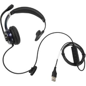 Telephone Headset, Professional Noise Canceling Single Ear Customer Service Headset with Microphone, Comfortable Wired Headset for Call Center Business (USB Interface)