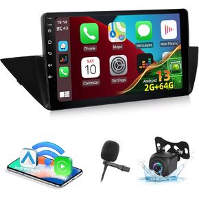 2+64G EKAT Android Car Stereo for BMW X1 E84 2009-2015 - Built-in Wireless Carplay & Android Auto - 10 Inch Touch Screen Radio with WiFi, GPS, EQ DSP, FM RDS + AHD Backup Camera