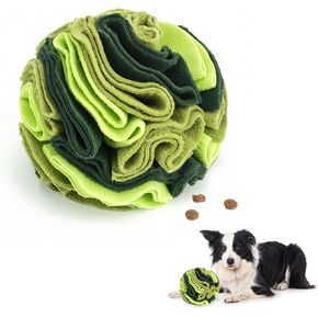 Dog Treat Ball, Colorful Fleece Dog Snuffle Ball for Dogs Large Breed/Medium Breed/Pigs/Rabbit, Interactive Dog Toy Ball Dog Puzzle Toys to Reduce Stress&Kill Time (Rainbow C, L,7.8")