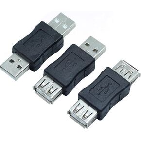 RIIPOO USB A to A Adapter Kit, Type A to Type A Converter Male to Male, Male to Female Extender, Female to Female Connector, 3 Pack