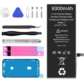 9300mAh Battery for iPhone 7, Ultra High Capacity New 0 Cycle Battery Replacement for iPhone 7 Model A1660, A1778, A1779, with Professional Repair Tool