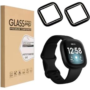 2-Pack Screen Protector Compatible for Fitbit Versa 3 Smartwatch, Premium PMMA Protection Crystal Clear Film [Not Glass] Anti-Scratch, Self Healing