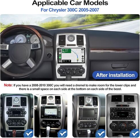 2G+64G Car Stereo Radio with Wireless CarPlay Android Auto for Chrysler 300 300C 2005-2010 Android 13 Radio 9" Touch Screen Bluetooth Car Radio with GPS Navigation HiFi WiFi FM RDS Backup Camera in Saudi Arabia