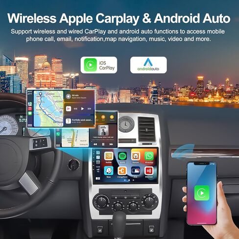 2G+64G Car Stereo Radio with Wireless CarPlay Android Auto for Chrysler 300 300C 2005-2010 Android 13 Radio 9" Touch Screen Bluetooth Car Radio with GPS Navigation HiFi WiFi FM RDS Backup Camera in Saudi Arabia