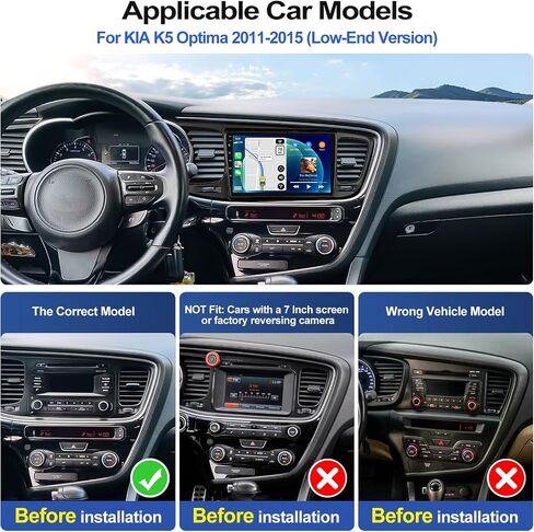 راديو ستيريو للسيارة 2G+32G Android 13 لسيارة KIA Optima K5 2011 2012 2013 2014 2015 مع Apple Carplay اللاسلكي وAndroid Auto 9 بوصة بشاشة تعمل باللمس مع نظام ملاحة GPS بلوتوث واي فاي FM/RDS وحدة رأسية in Saudi Arabia