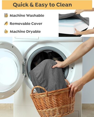 سرير كلب Veehoo مقاوم للماء مقاس 7 بوصات للكلاب الكبيرة - سرير كلب لتقويم العظام مقاس XL مع بطانة مقاومة للماء، سرير كلب من إسفنج الذاكرة قابل للغسل مع غطاء من جلد الغزال قابل للإزالة وقاعدة مانعة للانزلاق in Kuwait