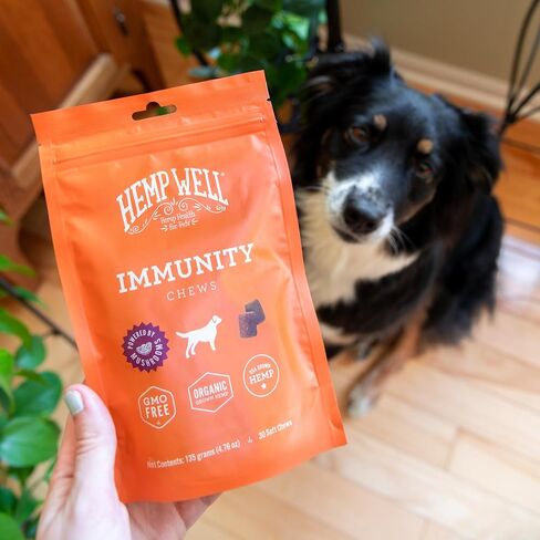 Hemp Well Immune + Allergy Support Dog Soft Chews with Functional Mushrooms and Hemp - 60 Count, Dog Allergy Relief, Itch Relief for Dogs - Dog Vitamins and Supplements for Digestive and Skin Support in Saudi Arabia