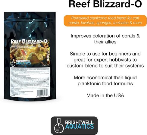 Brightwell Aquatics Reef Blizzard-O Powdered Planktonic Food Blend for Octocorals & Bivalves, 100g (RBZO100) in Saudi Arabia