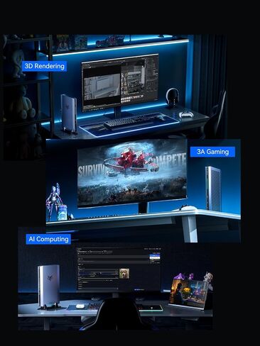 G7 Ti Mini PC Core i9-14900HX (24C/32T, up to 5.8GHz) Barebone Version Without RAM/SSD/OS Gaming PC, HDMI2.1+USB4 Output, 2X SSD Slot, 3X USB3.2, WiFi 7, BT5.4, RTX 4070 Graphics in Saudi Arabia