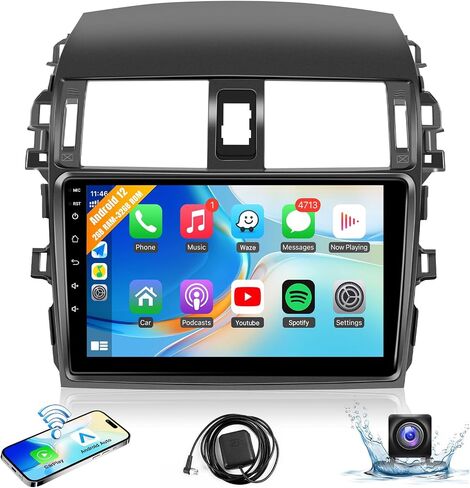 Car Radio for Toyota Corolla 2009-2013 Android 12 Stereo Wireless CarPlay Android Auto, Leadfan 9 Inch Touch Screen for Corolla Head Unit Diaplay Bluetooth GPS Navi WiFi FM Mirror Link SWC Rear Camera in Saudi Arabia