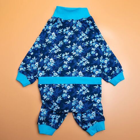 بذلة الكلاب من LovinPet، بذلة للكلاب بعد العملية الجراحية، حزام عاكس لتغطية كاملة ومضادة لعق الكلاب، بيجامة خفيفة الوزن بفروع خلفية مزهرة بطبعات بحرية للكلاب الكبيرة مقاس XXL in Kuwait