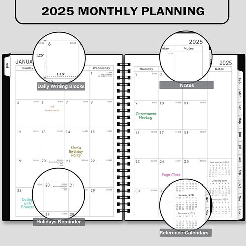 2024-2025 Academic Planner – Weekly ＆ Monthly Planner 2024-2025, Jul. 2024 – Jun. 2025, Calendar Planner, 6.4" x 8.5" with Flexible Cover, Tabs, Strong Twin-Wire Binding, Inner Pocket, 21 Notes Pages in Saudi Arabia