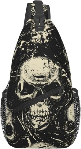 Skull Sling Backpack Chest Bag Crossbody Shoulder Bag Gym Cycling Travel Hiking Daypack For Men Women in Saudi Arabia