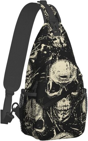Skull Sling Backpack Chest Bag Crossbody Shoulder Bag Gym Cycling Travel Hiking Daypack For Men Women in Saudi Arabia