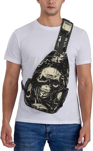 Skull Sling Backpack Chest Bag Crossbody Shoulder Bag Gym Cycling Travel Hiking Daypack For Men Women in Saudi Arabia