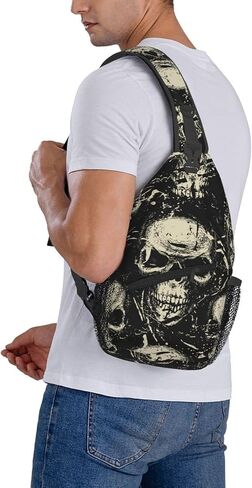 Skull Sling Backpack Chest Bag Crossbody Shoulder Bag Gym Cycling Travel Hiking Daypack For Men Women in Saudi Arabia