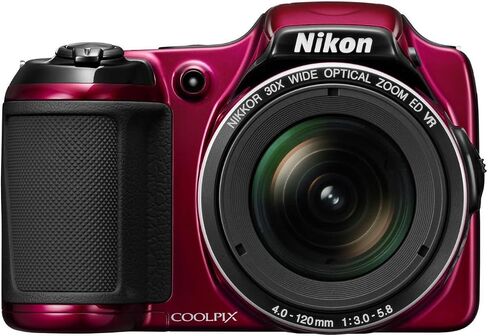 كاميرا Nikon COOLPIX L820 16 ميجابكسل CMOS الرقمية مع عدسة تكبير 30x وفيديو عالي الدقة 1080 بكسل (أحمر) (النموذج القديم) (متجدد) in Saudi Arabia