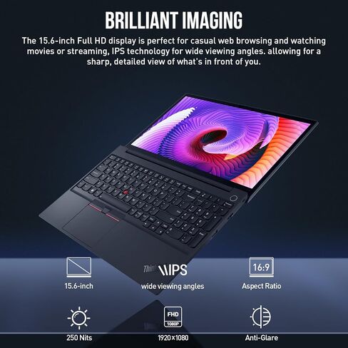 Lenovo Thinkpad E15 Business Laptop 15، FHD 15.6 كمبيوتر محمول، كمبيوتر محمول Intel Core i7، ذاكرة وصول عشوائي 32 جيجابايت 1 تيرابايت SSD، Windows 11 Pro كمبيوتر محمول مكتب مدى الحياة، 10 مفاتيح بإضاءة خلفية لوحة مفاتيح ومنفذ Ethernet Thunderbolt in Saudi Arabia