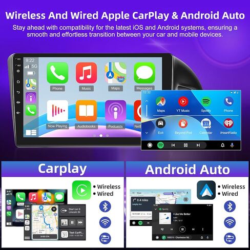 راديو السيارة لسيارة Audi Q5 2010 2011 2012-2018 مع Carplay اللاسلكي وAndroid Auto - 8 Core Android 13 2+64G - راديو بشاشة لمس 9 بوصة مع WiFi و32EQ DSP + كاميرا الرؤية الخلفية AHD in Saudi Arabia
