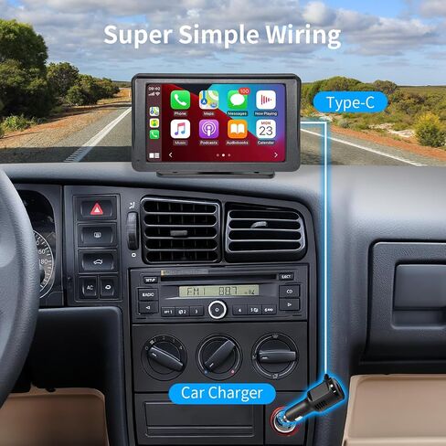 شاشة Carplay لاسلكية للسيارة - ستيريو سيارة محمول مع Carplay لاسلكي وAndroid Auto، بلوتوث، AirPlay، GPS، Googel، جهاز إرسال AUX/FM لجميع المركبات in Saudi Arabia