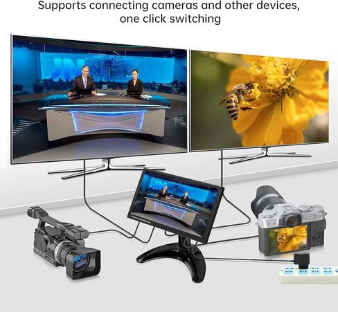 MT-VIKI 4K محول فيديو متعدد الكاميرات مع شاشة LCD مقاس 7 بوصات، ومدخلات HDMI 4X ومخرج HDMI ومسجل إخراج USB 3.0، وشاشة Tiktok، وYouTube، وIns in Kuwait