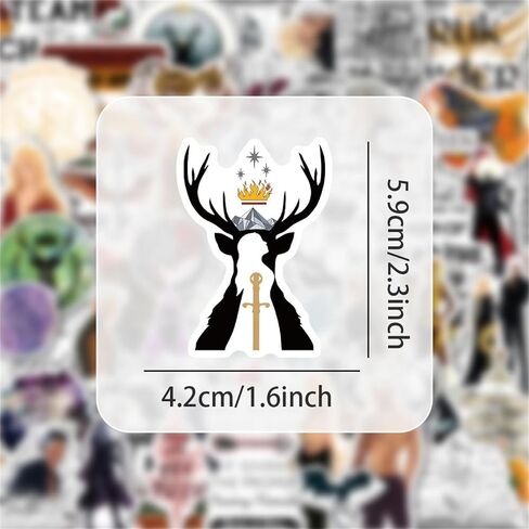 50Pcs Throne of Glass Aesthetics Stickers Boys Girls Adults Cute Vinyl Aesthetic Novel Scrapbook Halloween Stickers Pack for Laptop Computer Water Bottle (Throne) in Saudi Arabia