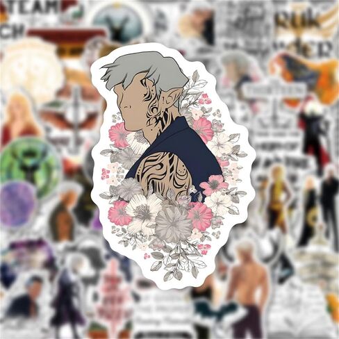50Pcs Throne of Glass Aesthetics Stickers Boys Girls Adults Cute Vinyl Aesthetic Novel Scrapbook Halloween Stickers Pack for Laptop Computer Water Bottle (Throne) in Saudi Arabia
