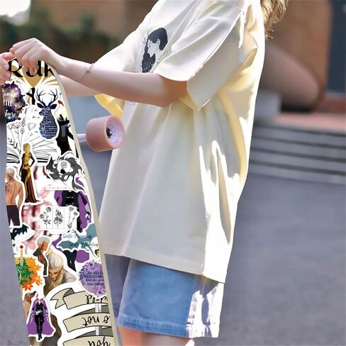 50Pcs Throne of Glass Aesthetics Stickers Boys Girls Adults Cute Vinyl Aesthetic Novel Scrapbook Halloween Stickers Pack for Laptop Computer Water Bottle (Throne) in Saudi Arabia