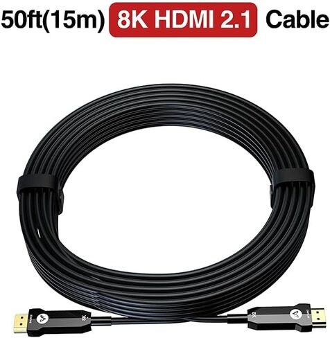 كابل AV Access 8K HDMI من الألياف الضوئية طويل 50 قدم 8 كيلو 60 هرتز 4 كيلو 120 هرتز HDR/eARC HDCP 2.2/3D متوافق مع PS5 ومشغل DVD HDMI أحادي الاتجاه 48 جيجابت في الثانية سلك طويل من الألياف الضوئية فائق السرعة فائق السرعة in Kuwait