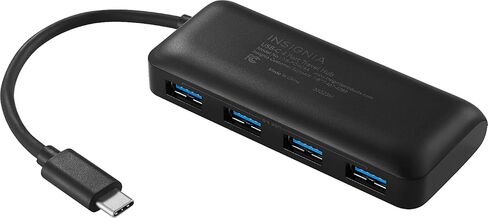 موزع Insignia 4 منافذ USB-C - أسود - الموديل: NS-PCHC4A in Kuwait