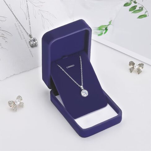 12 Pieces Classic Velvet Necklace Pendant Box for Jewelry Gift, Small Jewellry Storage Display Case for Christmas Wedding Engagement Birthday Anniversary in Kuwait