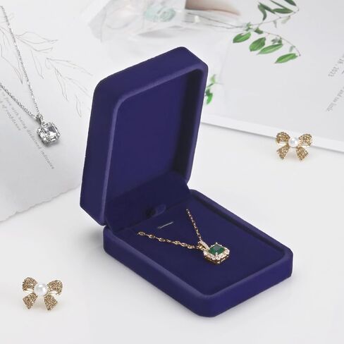12 Pieces Classic Velvet Necklace Pendant Box for Jewelry Gift, Small Jewellry Storage Display Case for Christmas Wedding Engagement Birthday Anniversary in Kuwait