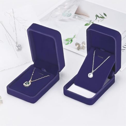12 Pieces Classic Velvet Necklace Pendant Box for Jewelry Gift, Small Jewellry Storage Display Case for Christmas Wedding Engagement Birthday Anniversary in Kuwait