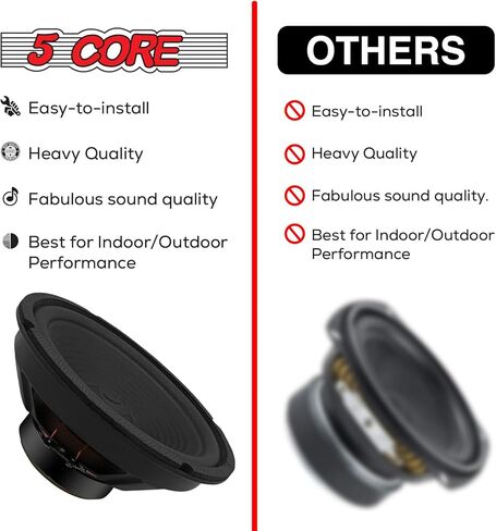 5 CORE 8 بوصة مكبرات صوت للسيارة 4 أوم، 50 وات RMS، 0.81 بوصة CCAW ملف نحاسي، 90 مم مغناطيس WF 8 "-890 1 قطعة in Kuwait
