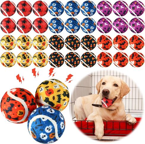 36 Pcs Dog Squeaky Tennis Balls 2.5 Inch Interactive Balls for Small Medium Large Dogs Teething Chew Toys for Throwing Fetch Exercise Playing Outdoor 6 Style(Heart) in Saudi Arabia