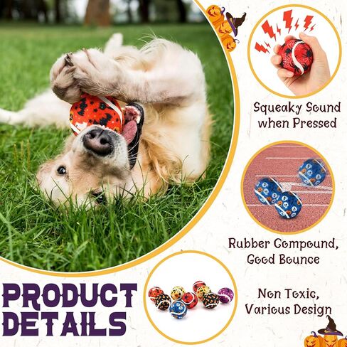 36 Pcs Dog Squeaky Tennis Balls 2.5 Inch Interactive Balls for Small Medium Large Dogs Teething Chew Toys for Throwing Fetch Exercise Playing Outdoor 6 Style(Heart) in Saudi Arabia