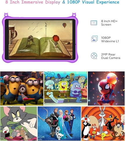 تابلت بلاك فيو للأطفال 8 بوصة، تابلت أندرويد للأطفال، مراقبة أبوية، مساحة لعب iKids، 64 جيجابايت + 6 جيجابايت/1024 جيجابايت قابلة للتوسيع، جهاز لوحي لحماية العين للأطفال من سن 3 إلى 12 عامًا، معالج رباعي النواة in Kuwait
