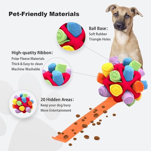 Interactive Snuffle Toys for Dogs, Sniffle Interactive Treat Game Ball, Furry Fellow Snuffle Master, Encouraging Natural Foraging Skills (Sky Blue, Triangle) in Kuwait