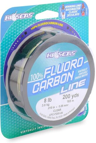 Hi-Seas 100% Fluorocarbon Fishing Line Clear - Strong & Tough Fishing Leader Line, Sinks Faster Than Monofilament Fishing Line. Available in 6lb, 8lb, 10lb, 12lb, 15lb, 20lb, 25lb Test in Saudi Arabia
