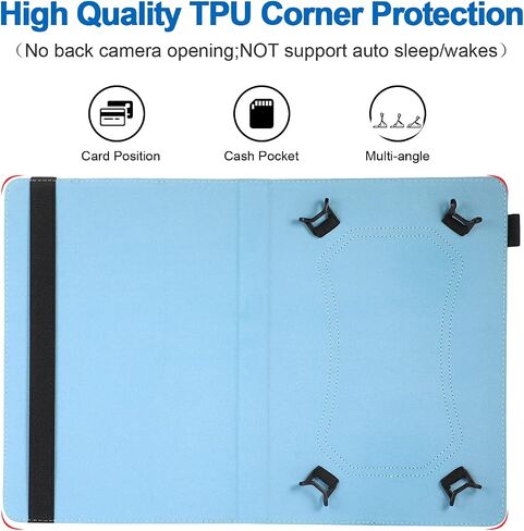 JZCreater 10 Inch Tablet Case, Universal 10 10.1 Inch Android Tablet Cover, Multi-Angle Viewing Stand Case for 9.5-10.5 Inch Tablet, Sky Blue in Saudi Arabia
