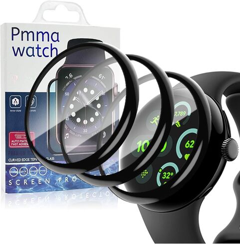 لـ Google-Pixel Watch-3 واقي شاشة 41 مم - حافة منحنية PMMA فيلم ثلاثي الأبعاد لـ (2024) Pixel Watch 3/2/1 غطاء كامل لفيلم 41 مم، شفاف عالي الدقة، مضاد للخدش، واقي شاشة رفيع للغاية in Saudi Arabia